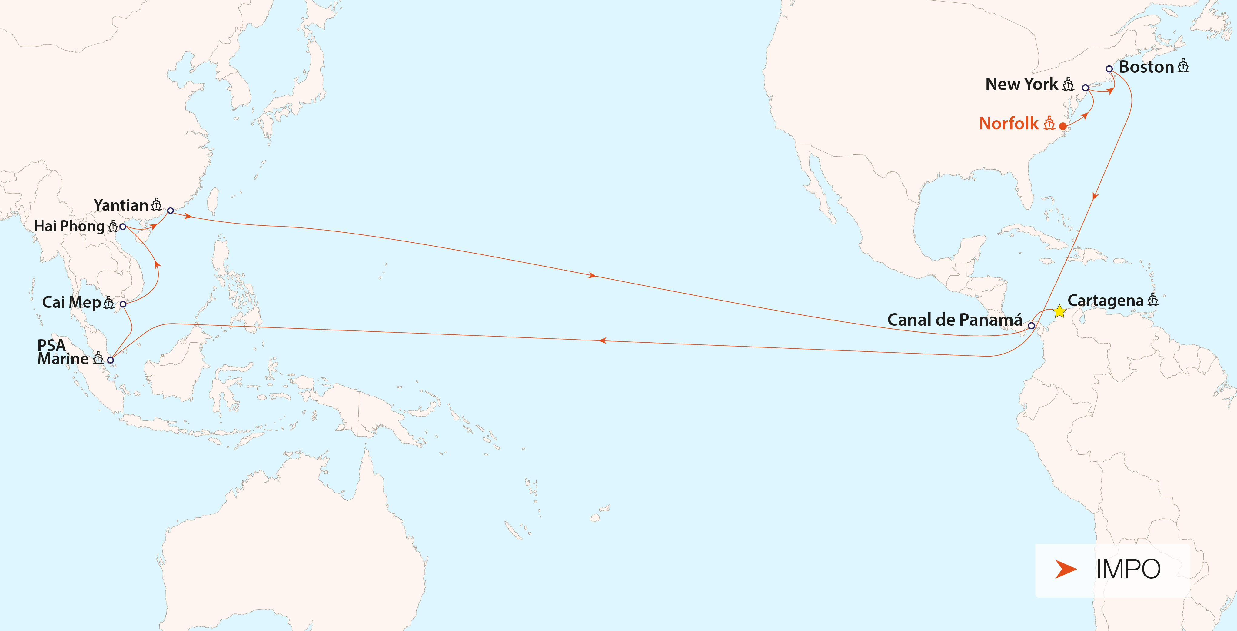 ZIM Xpress to Baltimore - impo